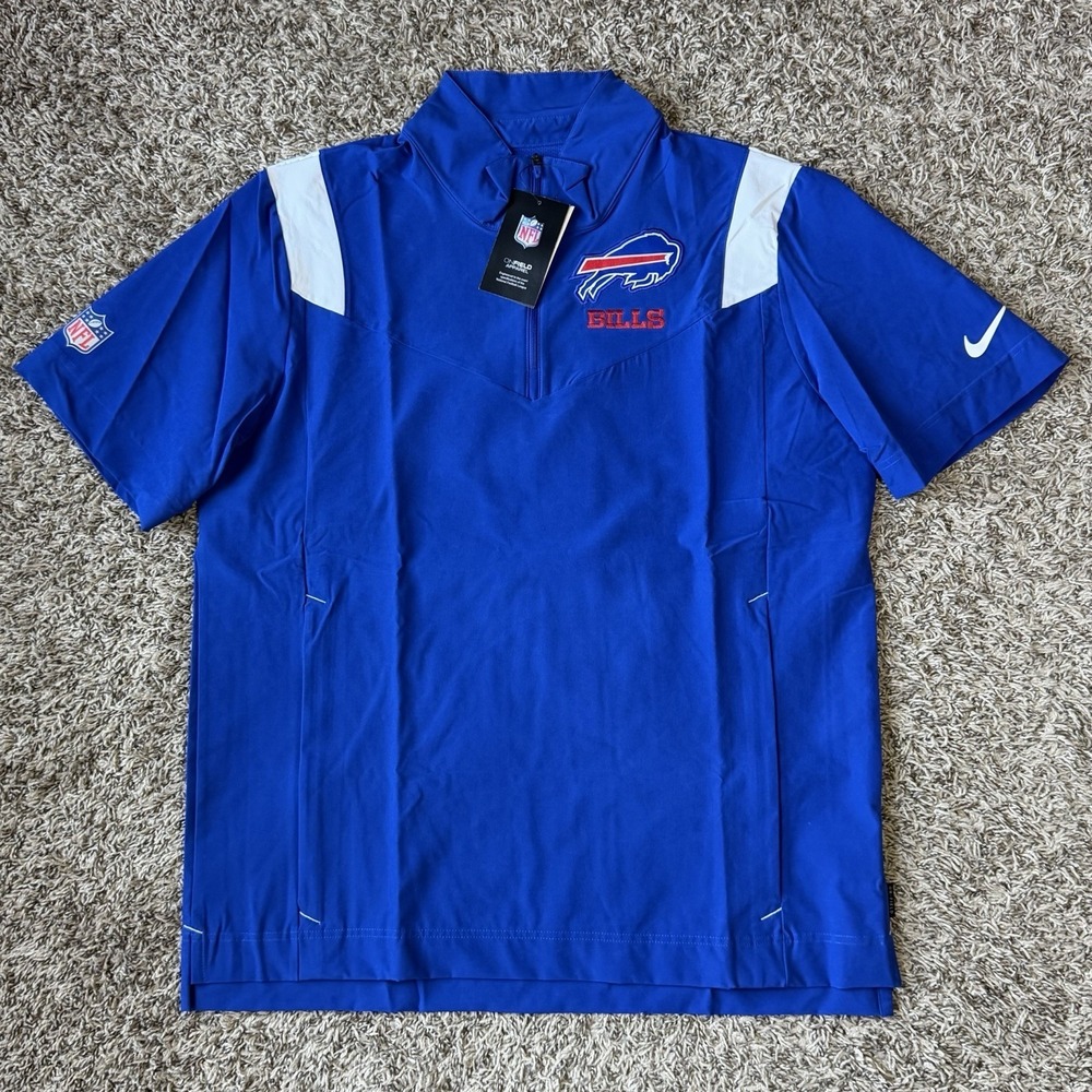 Nike Buffalo Bills Sideline Coaches Jacket Mens Large On-Field Zip Up Blue White